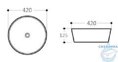 Раковина на столешницу 42 см Aquanet Smart 273686 (черный)