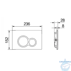 Кнопка смыва Calypso CS003-СMRF (хром)