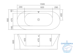 Ванна акриловая Calypso Valencia 150x80