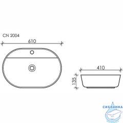  Раковина на столешницу 61 см Ceramicanova Modo CN2004