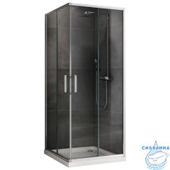 Душевое ограждение ABBER Schwarzer Diamant AG021005 100x100 профиль хром, стекло прозрачное (без поддона)