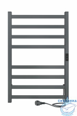Полотенцесушитель электрический Indigo Oktava Slim (с таймером) 50х80 серый (с возможностью скрытого подключения, подключение R/L)