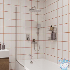 Душевая система скрытого монтажа с тропическим душем, ручным душем и изливом, глянцевый хром, Azure, Milardo, AZUSB03M68