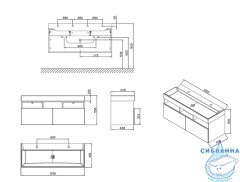 Тумба Ravak Natural 120 белый с раковиной Natural Duo 120