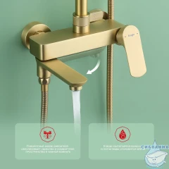 Душевая система Raglo 260 1 режим R03.24.03 (сатин золотой)