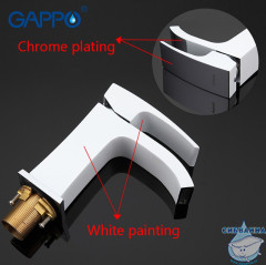 Смеситель для раковины Gappo G1007-8 (без донного клапана) (хром/белый)