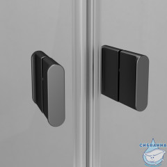 Душевое ограждение AM.PM X-Joy Twin Slide 80х80 W88G-205-080BT64 профиль черный, стекло прозрачное (без поддона)