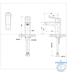 Смеситель для раковины Bravat Real F1121179CP (без донного клапана)