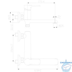 Смеситель для ванны Rossinka W35-33 с душевым гарнитуром (хром/белый)