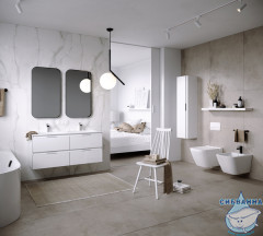 Тумба Aqwella Accent 120 c раковиной Малага 120 белый