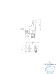 Встраиваемый смеситель Raglo  R20.52.03  с гигиеническим душем (сатин золотой)