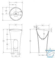 Раковина напольная 50 см ABBER Stein AS2509-H