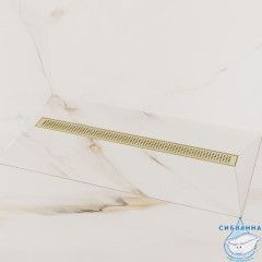 Лоток душевой, сифон 360, комбинированный затвор, перфорированная решетка, 800мм, золото, IDDIS, 975B8MG20DZ