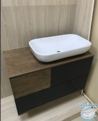 Тумба Акватон Терра 85 с раковиной Infinity  60 дуб кантри/антрацит