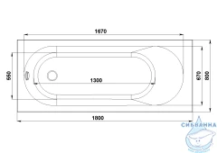 Ванна из искусственного камня Bas Марбея 180x80