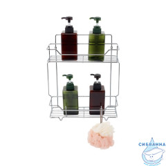 Полка двухъярусная прямая, проволока стальная, хром, Grid, Milardo, GRICS2CM44