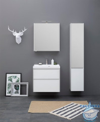 Тумба Aquanet Гласс 80 с раковиной Орлеан 80 белый глянец