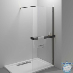 Walk-in Vincea Walk In HR 80 профиль черный, стекло прозрачное VSW-4HR800CLB