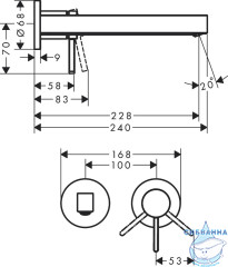  Встраиваемый смеситель для раковины Hansgrohe Finoris 76050700 (белый)