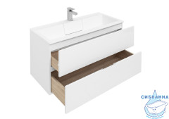 Тумба Aquanet Алвита 100 белый с раковиной Фортуна 100