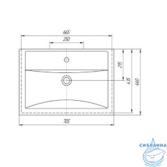 Тумба напольная 1Марка Aris 70Н (2 ящика)  с раковиной Фостер 70 белый глянец