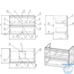 Тумба Cersanit Moduo Slim 80 белый с раковиной Cersanit Moduo Slim 80