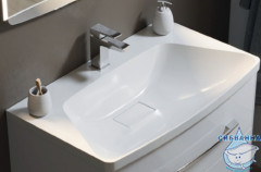 Тумба подвесная Aqwella Neringa 80 с раковиной Neringa 80 белый глянец