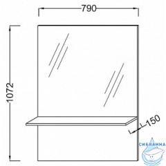 Зеркало Jacob Delafon Struktura 79 EB1213-N18