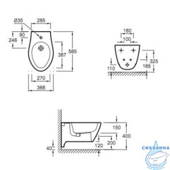 Биде подвесное Jacob Delafon Via E1745-00 (без сиденья)