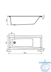 Ванна акриловая Santek Санторини 160х70 с каркасом