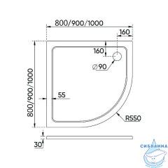Поддон из искусственного камня Veconi 90x90 TZ10-90PL-01-19C3