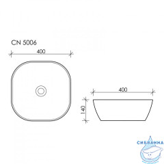  Раковина на столешницу 40 см Ceramicanova Element CN5006