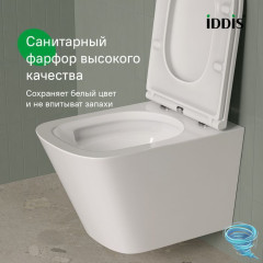 Унитаз подвесной безободковый со смывом торнадо Iddis Bild BIQRNSEi25 с сиденьем Soft Close (микролифт)