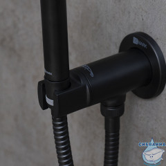 Встраиваемый смеситель с гигиеническим душем Lemark Solo LM7171BL (черный матовый)