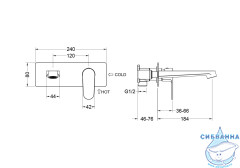 Смеситель для раковины встраиваемый Aquatek Оберон AQ1213CR (хром)