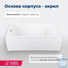 Акриловая ванна Aquanet Extra 170x70 с каркасом