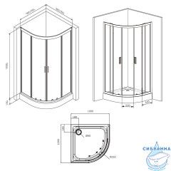 Душевое ограждение AM.PM Gem 100x100 W90G-401-100BT профиль черный, стекло прозрачное (без поддона)