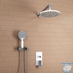 Встраиваемый комплект для душа с верхней душевой насадкой и лейкой A16067W
