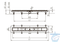 Дренажный трап для душа MCH Medium CH 750 MC Black с решеткой