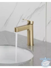 Смеситель раковины Gappo G1099-33 (сатин золотой)