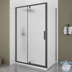 Душевое ограждение Veconi Оттимо 100x100 профиль черный, стекло матовое OP20B-SP-100100-07-C9 (без поддона)