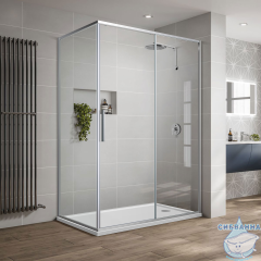 Душевое ограждение Vincea Slim-U 120x90 профиль хром, стекло прозрачное VSR-2SU9012CL