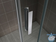 Дверь в нишу ABBER Komfort AG90120 120x200 профиль хром, стекло прозрачное (с доводчиком)