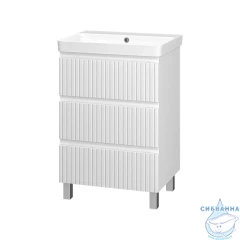 Тумба напольная Brevita Victory 60 белый матовый с раковиной Dreja Luxury 60