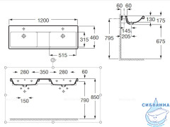 Мебельная раковина 120 см Roca The Gap A3270YS000