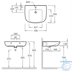 Раковина 70 см Jacob Delafon Odeon Up E4495-00