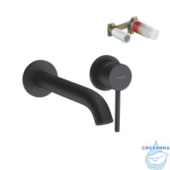  Смеситель для раковины встраиваемый  Kludi Bozz 382453976S (черный матовый)