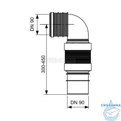 Гофрированный соединительный отвод унитаза TECEprofil  DN 90 9820317