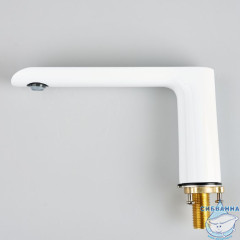 Излив для смесителя, ванна, латунь, 233 мм, фиксированный, белый, IDDIS, 995023W2SM