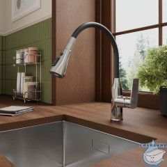 Смеситель для кухни с гибким изливом, хром глянцевый, Poli, Milardo, POLSB0FM05